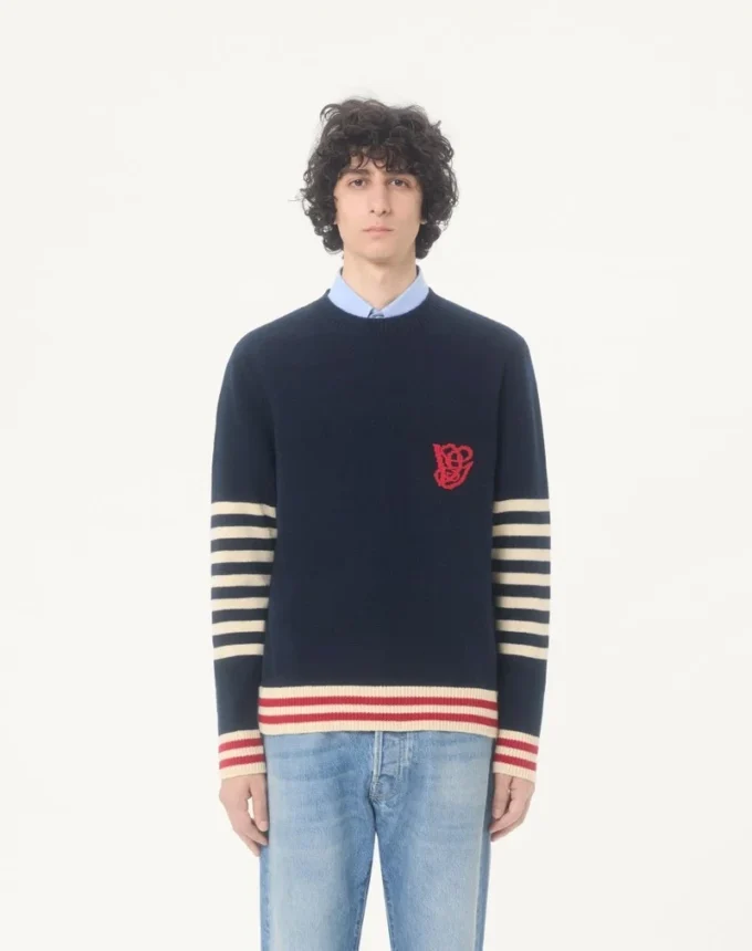 Jersey de lana Valentino con bordado VG