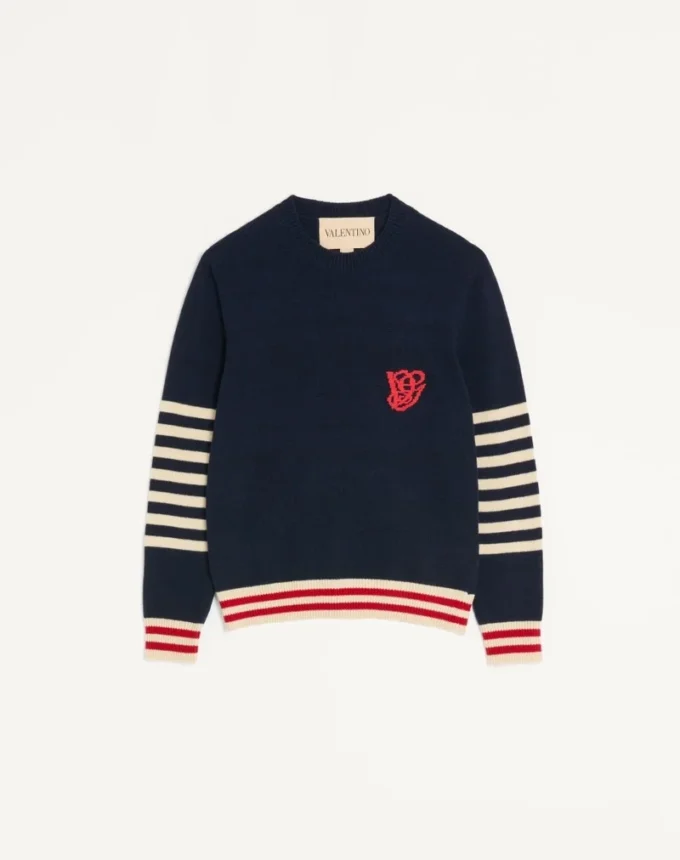 Jersey de lana Valentino con bordado VG