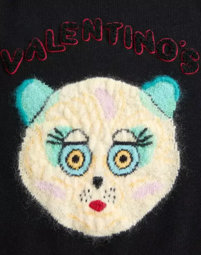 Jersey de lana y algodón con parche Le Chat De La Maison Jersey de lana y algodón con parche Le Chat De La Maison