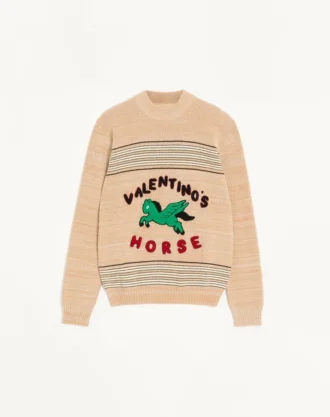 Jersey de lana y algodón Valentino con parche del caballo Valentino