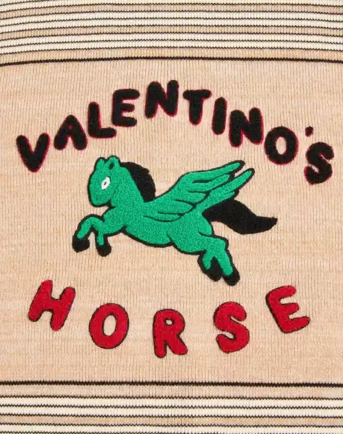 Jersey de lana y algodón Valentino con parche del caballo Valentino Jersey de lana y algodón Valentino con parche del caballo Valentino