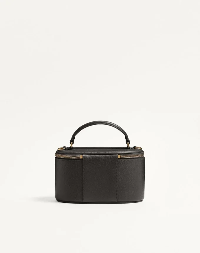 Mini bolso de mano Vlogo Signature en piel de becerro granulada