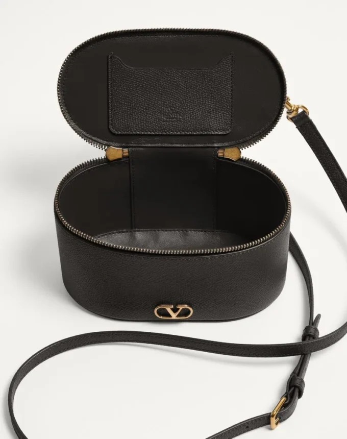 Mini bolso de mano Vlogo Signature en piel de becerro granulada