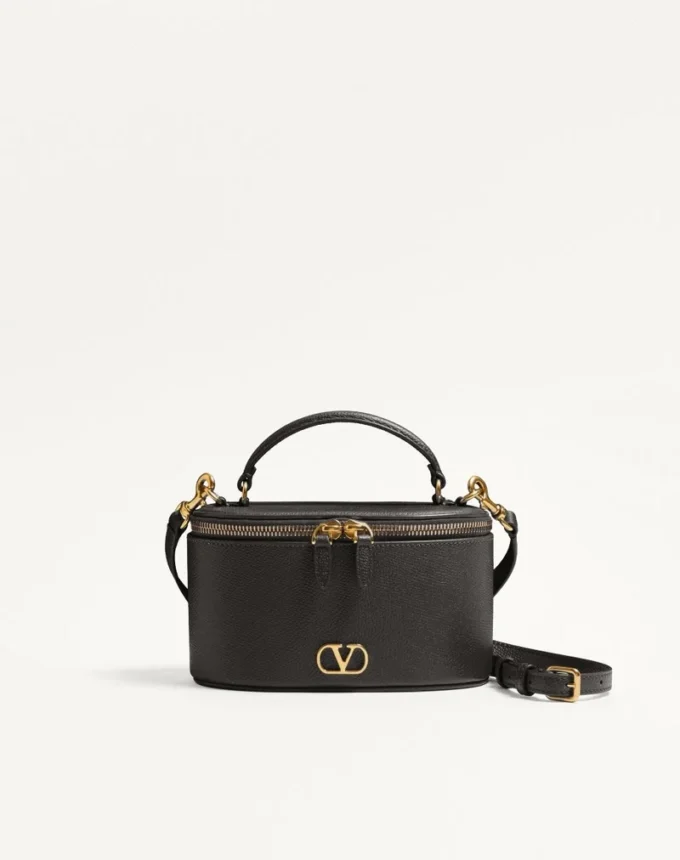 Mini bolso de mano Vlogo Signature en piel de becerro granulada