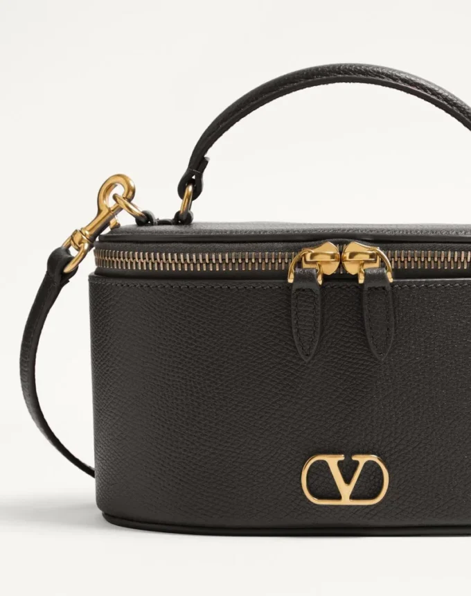 Mini bolso de mano Vlogo Signature en piel de becerro granulada