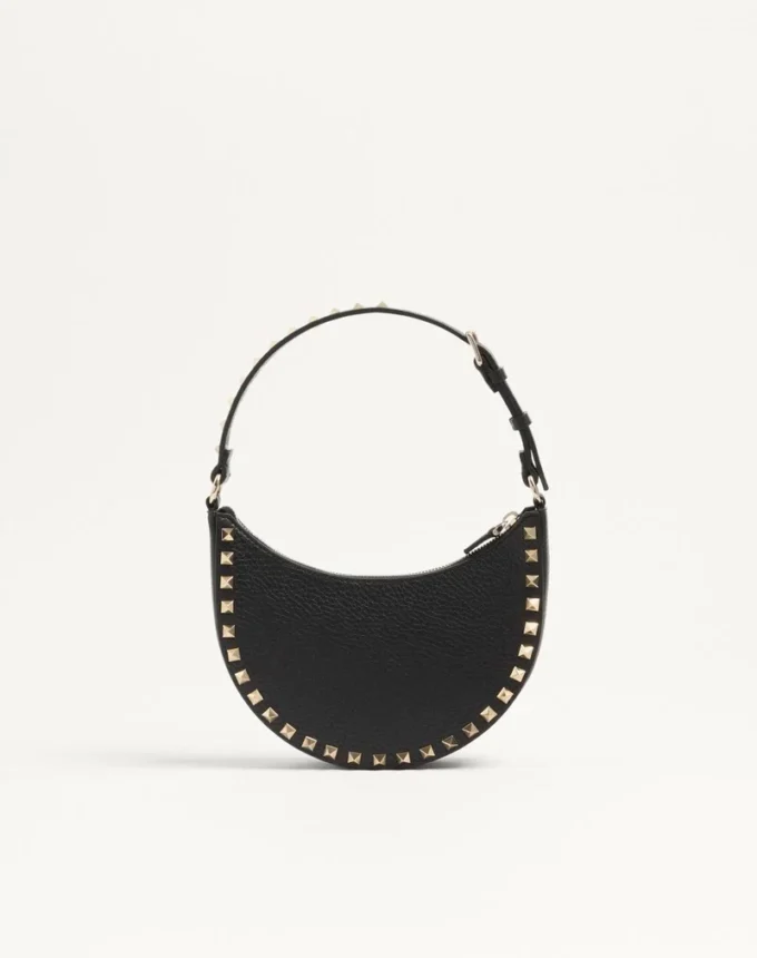 Mini bolso hobo Rockstud en piel de becerro granulada Mini bolso hobo Rockstud en piel de becerro granulada
