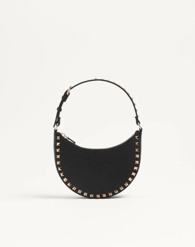 Mini bolso hobo Rockstud en piel de becerro granulada Mini bolso hobo Rockstud en piel de becerro granulada