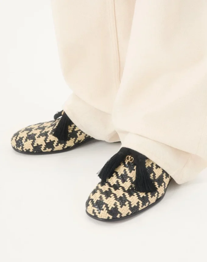 Mj Blues Derby de pata de gallo en piel trenzada Mj Blues Derby de pata de gallo en piel trenzada