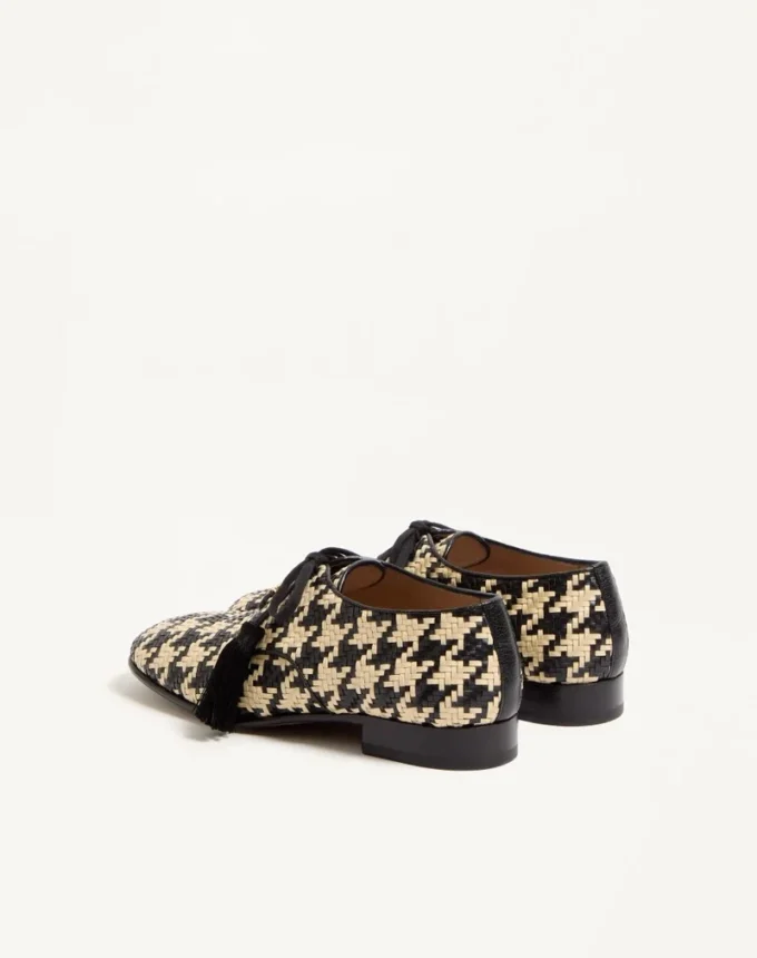 Mj Blues Derby de pata de gallo en piel trenzada Mj Blues Derby de pata de gallo en piel trenzada
