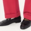 Mocasines de piel de cabrito con flecos y logotipo VLogo Mocasines de piel de cabrito con flecos y logotipo VLogo