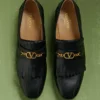 Mocasines de piel de cabrito con flecos y logotipo VLogo Mocasines de piel de cabrito con flecos y logotipo VLogo