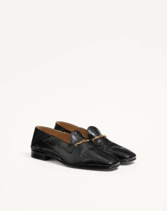 Mocasines Jiggie en piel de anguila y napa