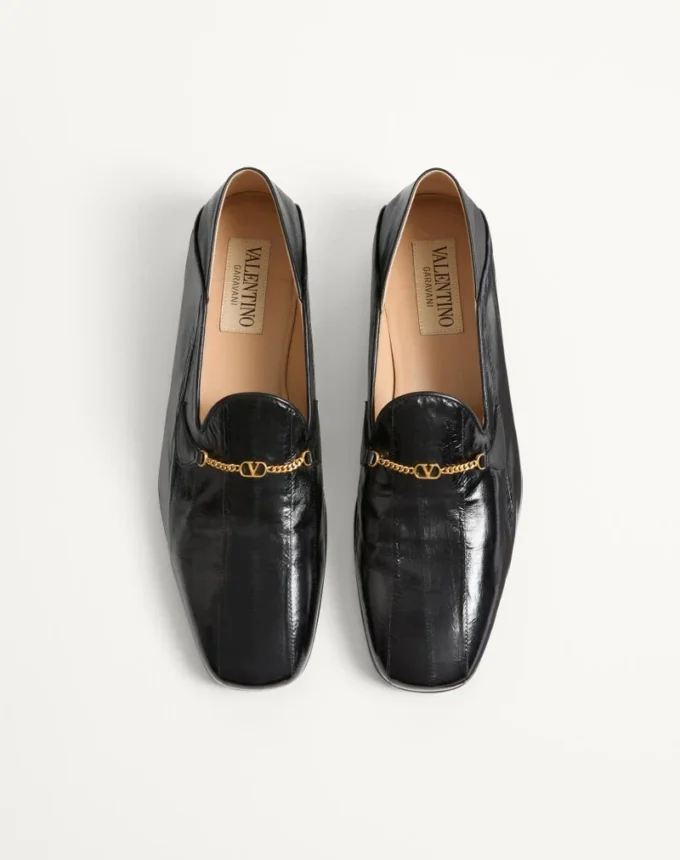 Mocasines Jiggie en piel de anguila y napa Mocasines Jiggie en piel de anguila y napa