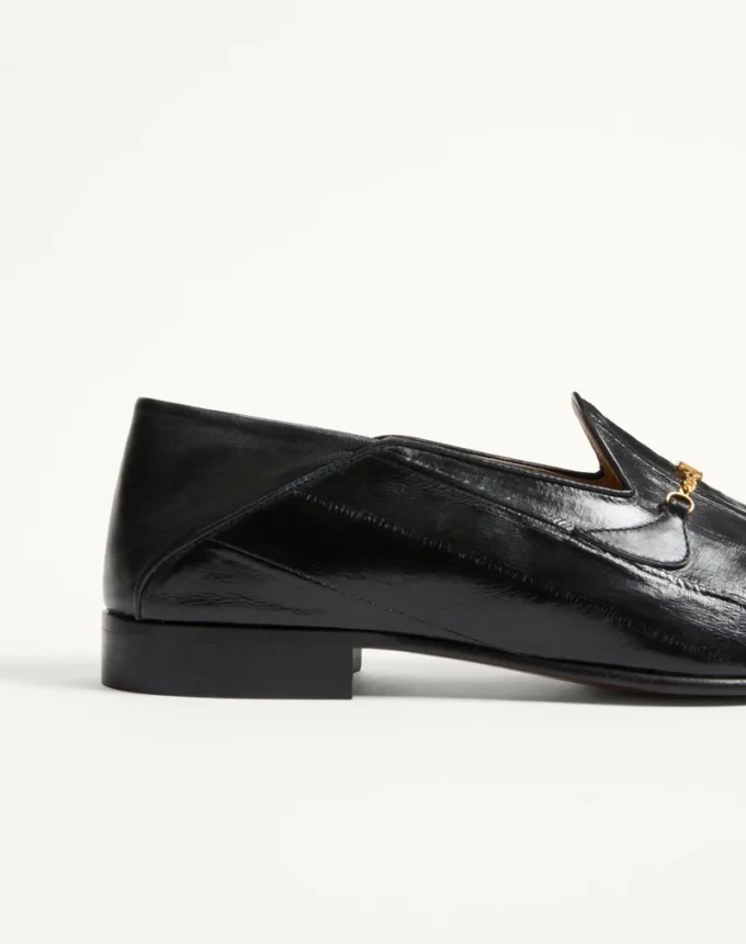 Mocasines Jiggie en piel de anguila y napa Mocasines Jiggie en piel de anguila y napa