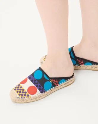 Mules Vlogo Signature en lona Optical Pois de 25 mm