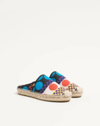 Mules Vlogo Signature en lona Optical Pois de 25 mm