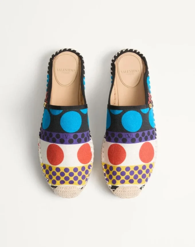 Mules Vlogo Signature en lona Optical Pois de 25 mm