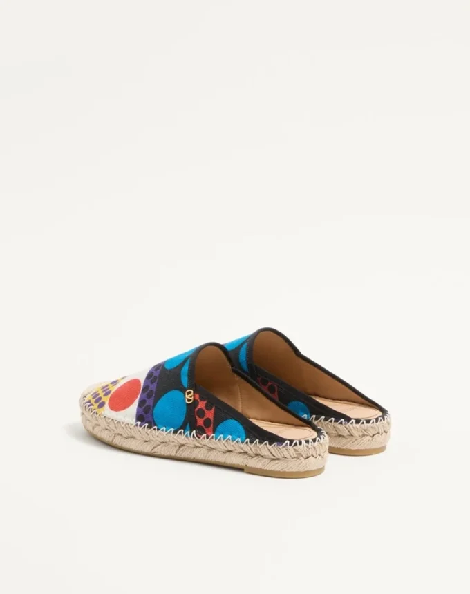 Mules Vlogo Signature en lona Optical Pois de 25 mm