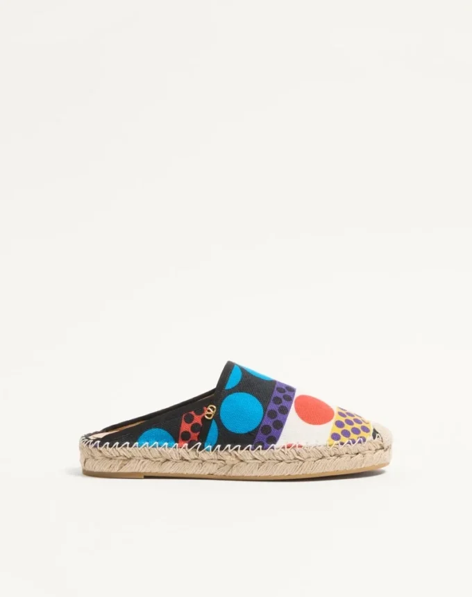 Mules Vlogo Signature en lona Optical Pois de 25 mm