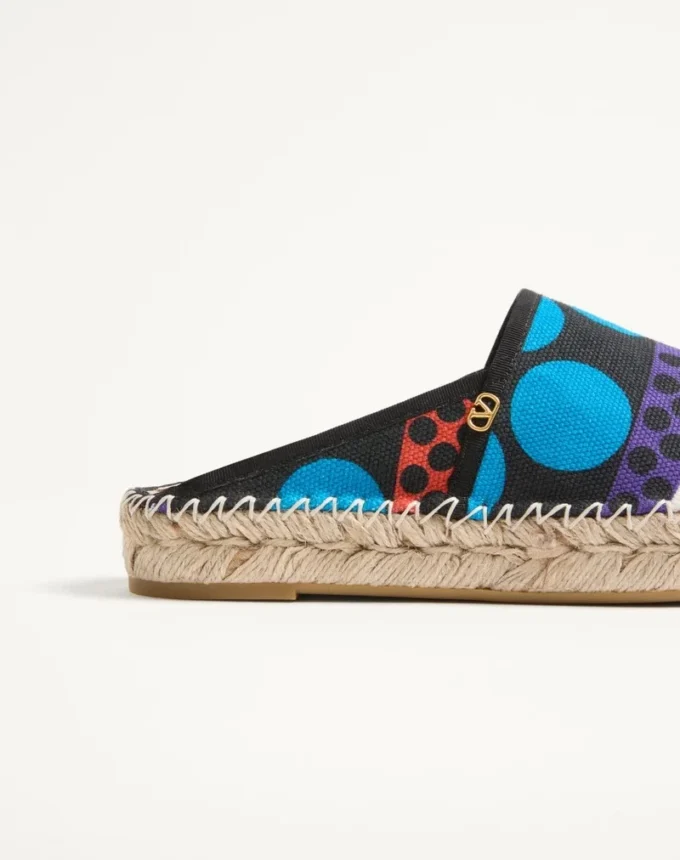 Mules Vlogo Signature en lona Optical Pois de 25 mm