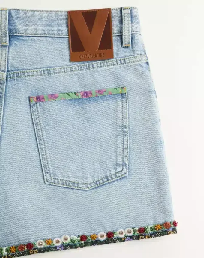 Pantalones cortos vaqueros bordados Pantalones cortos vaqueros bordados