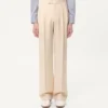 Pantalones de gabardina de lana Pantalones de gabardina de lana
