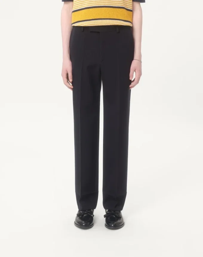 Pantalones de gabardina de lana Pantalones de gabardina de lana