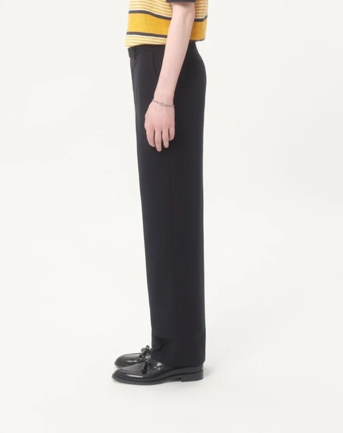 Pantalones de gabardina de lana Pantalones de gabardina de lana