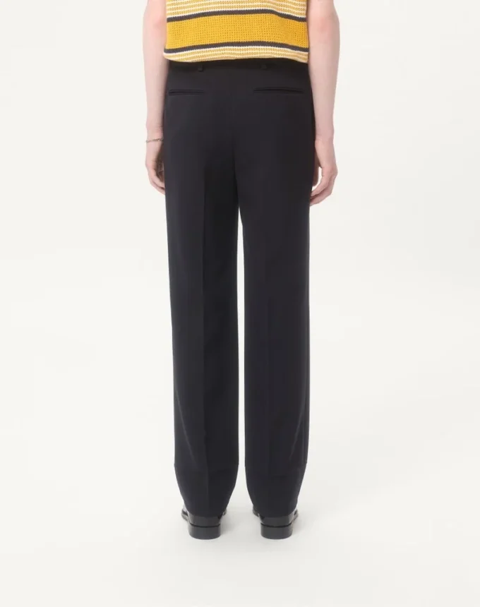 Pantalones de gabardina de lana Pantalones de gabardina de lana