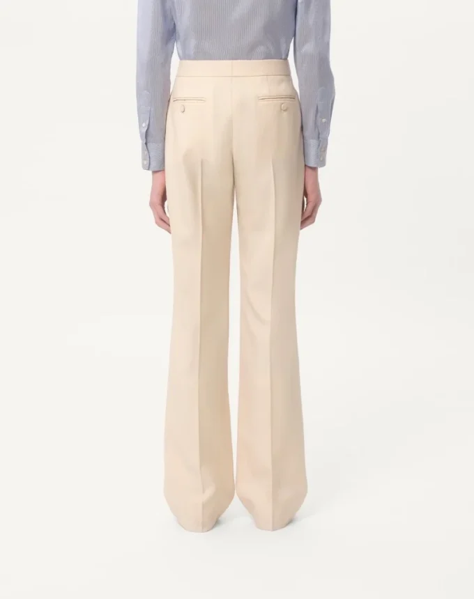 Pantalones de gabardina de lana Pantalones de gabardina de lana