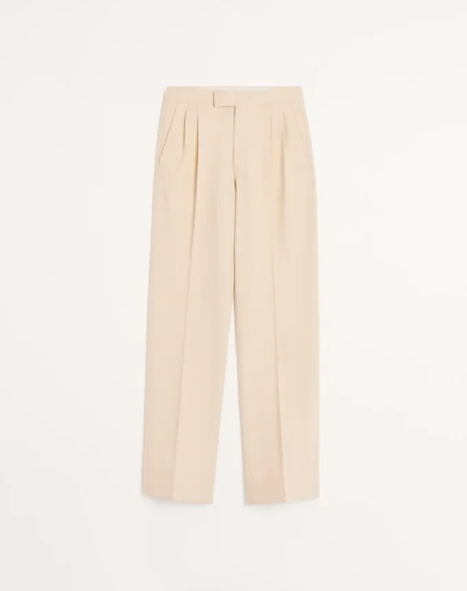 Pantalones de gabardina de lana Pantalones de gabardina de lana