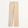 Pantalones de gabardina de lana con vueltas Pantalones de gabardina de lana con vueltas