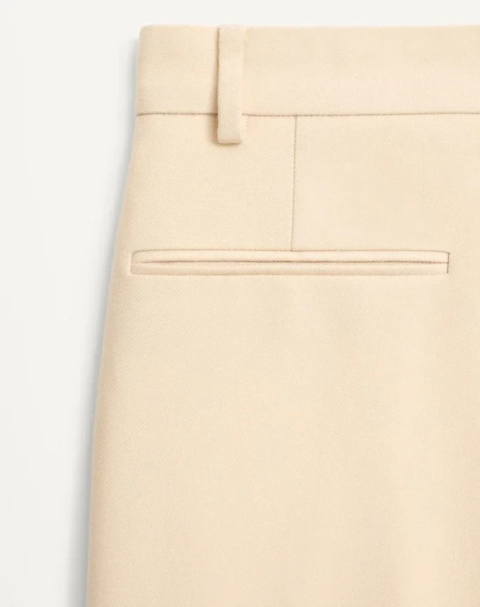 Pantalones de gabardina de lana con vueltas Pantalones de gabardina de lana con vueltas