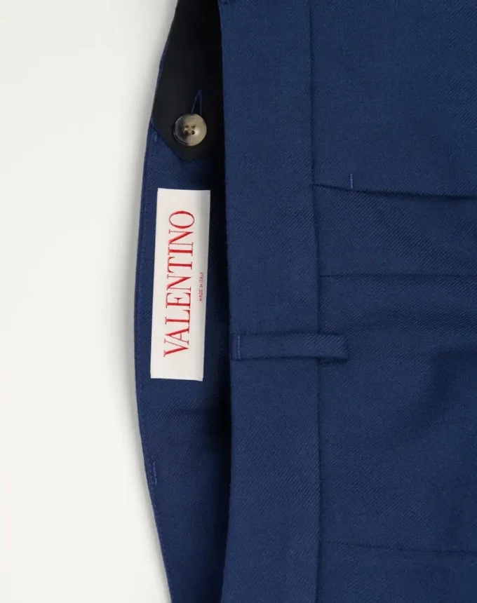 Pantalones de gabardina de lana con vueltas Pantalones de gabardina de lana con vueltas