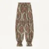 Pantalones de georgette con estampado Voyage Imaginaire en cachemira Pantalones de georgette con estampado Voyage Imaginaire en cachemira