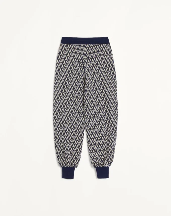 Pantalones de lana jacquard Toute La V Pantalones de lana jacquard Toute La V