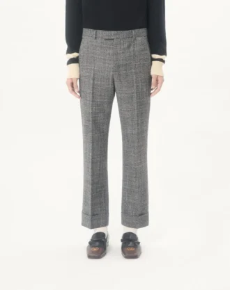 Pantalones de lana Mouliné con puños de Valentino Pantalones de lana Mouliné con puños de Valentino