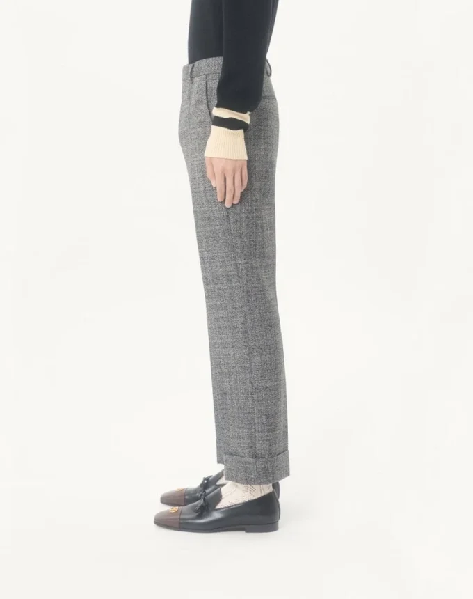 Pantalones de lana Mouliné con puños de Valentino Pantalones de lana Mouliné con puños de Valentino