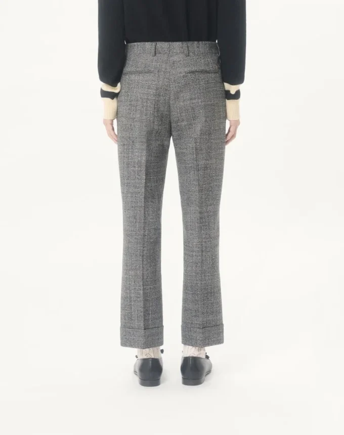 Pantalones de lana Mouliné con puños de Valentino Pantalones de lana Mouliné con puños de Valentino