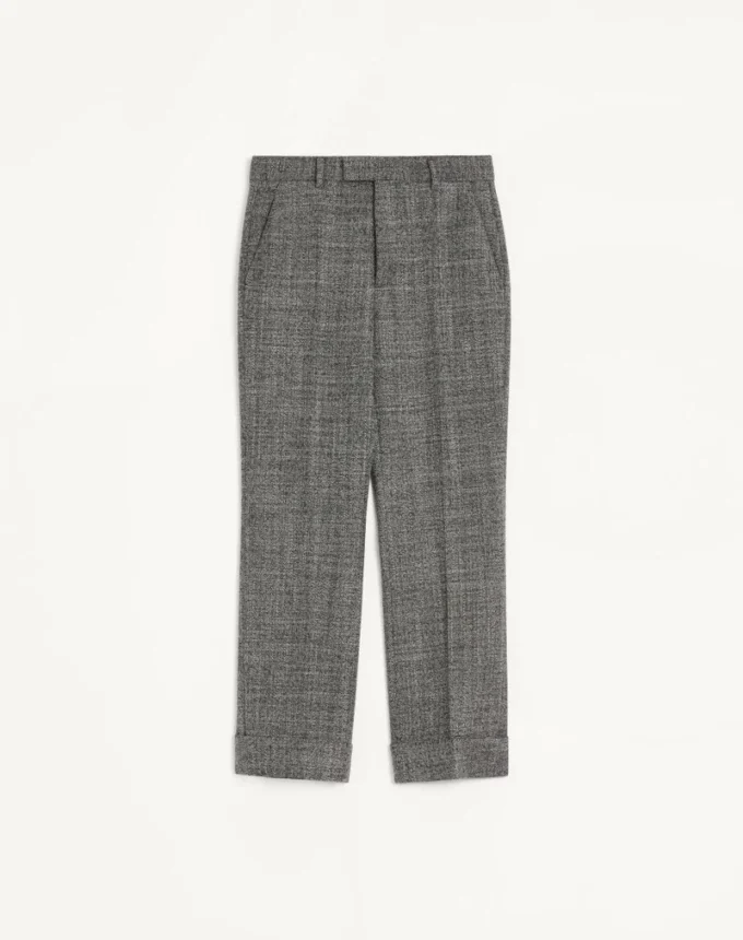 Pantalones de lana Mouliné con puños de Valentino Pantalones de lana Mouliné con puños de Valentino