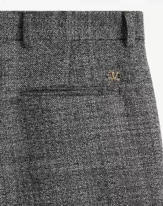 Pantalones de lana Mouliné con puños de Valentino Pantalones de lana Mouliné con puños de Valentino