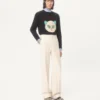 Pantalones de lona de algodón con vuelta