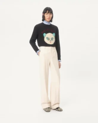 Pantalones de lona de algodón con vuelta