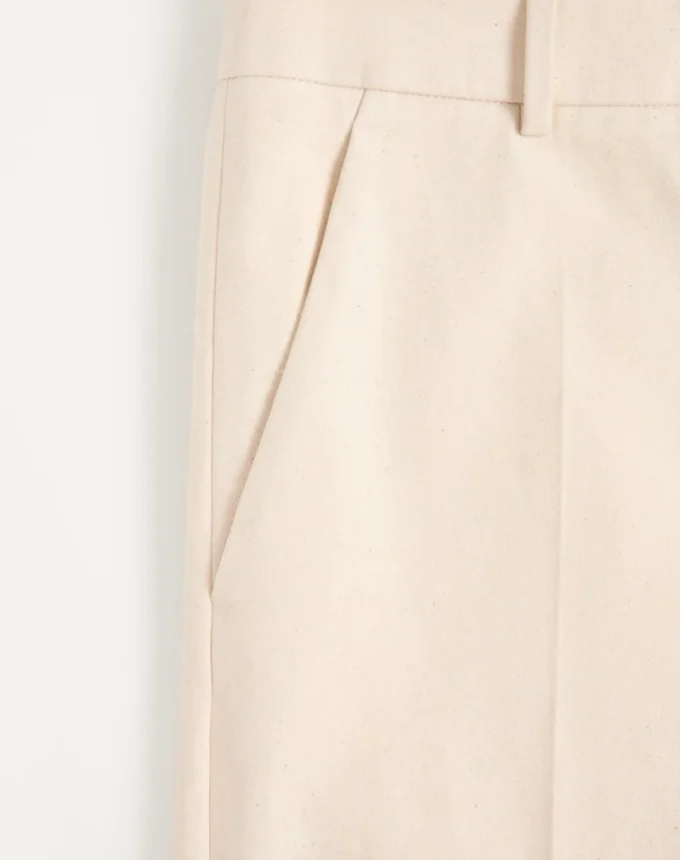 Pantalones de lona de algodón con vuelta