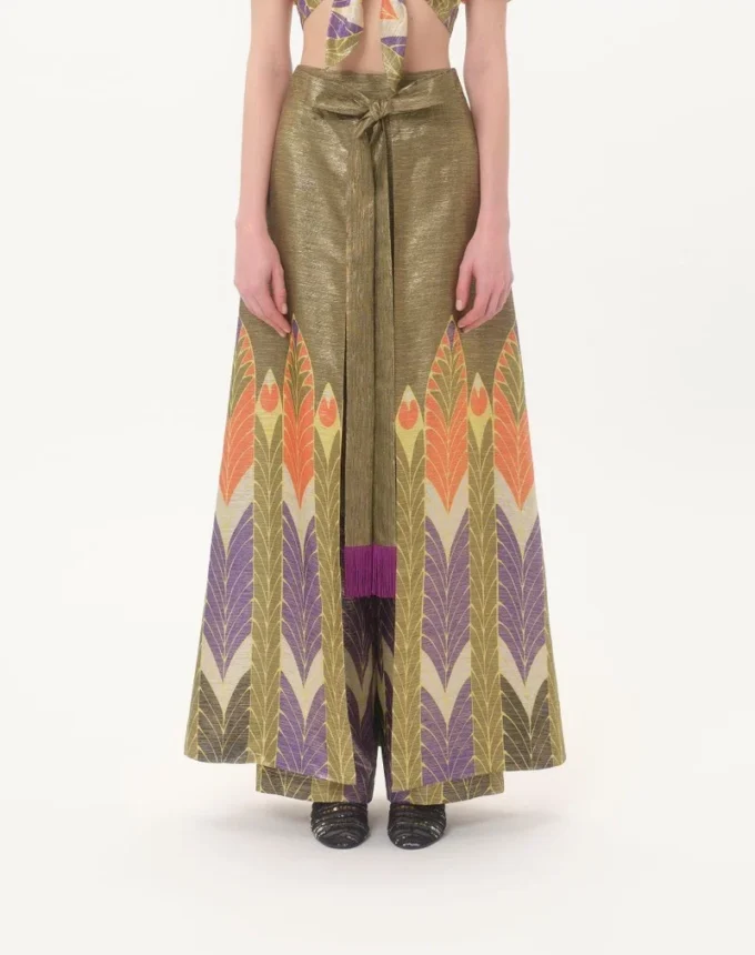 Pantalones de lurex con estampado Voyage Imaginaire Pantalones de lurex con estampado Voyage Imaginaire