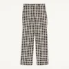 Pantalones de mezcla de lana con estampado de cuadros y vuelta Pantalones de mezcla de lana con estampado de cuadros y vuelta