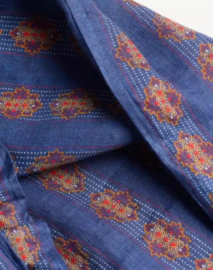 Pantalones de pijama de lino con estampado Voyage Imaginaire