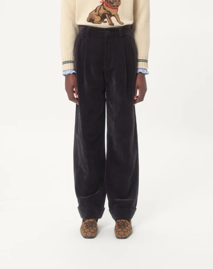 Pantalones de terciopelo de algodón y lino lavado