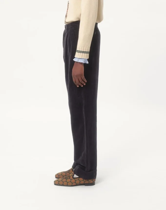 Pantalones de terciopelo de algodón y lino lavado
