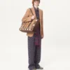 Pantalones ligeros de lino con vuelta y estampado Voyage Imaginaire